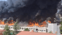 Fuerte incendio en la Universidad de Tuscia en Italia causa derrumbe de segundo piso: deja a varias personas intoxicadas
