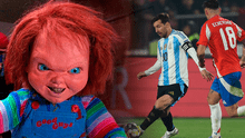 La espeluznante cábala de Argentina que se usó contra Chile: Messi y De Paul acompañados de un muñeco de Chucky La espeluznante cábala de Argentina que se usó contra Chile: Messi y De Paul acompañados de un muñeco de Chucky
