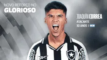 Joaquín Correa nuevo fichaje del Botagofo: el argentino se une a las filas del equipo brasileño para jugar el mundial de clubes