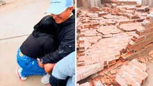 Pareja se abraza al ver que parte de su casa en construcción colapsó tras sismo de 6,1: "Lo material se recupera" Pareja se abraza al ver que parte de su casa en construcción colapsó tras sismo de 6,1: "Lo material se recupera"
