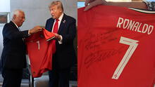 Cristiano Ronaldo le deja un tajante mensaje a Donald Trump en camiseta firmada de regalo: ''Jugando por la paz'' Cristiano Ronaldo le deja un tajante mensaje a Donald Trump en camiseta firmada de regalo: ''Jugando por la paz''