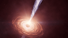 Científicos detectaron un gigante rayo de luz iluminado por el Big Bang saliendo de un agujero negro de 11.000 millones de años Científicos detectaron un gigante rayo de luz iluminado por el Big Bang saliendo de un agujero negro de 11.000 millones de años