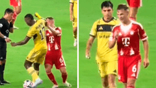 Luis Advíncula y su picante cruce con Joshua Kimmich: peruano le dejó el codo en derrota de Boca Juniors ante Bayern Múnich