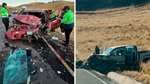 Un fallecido y un herido deja choque frontal entre auto y camioneta en vía Muñani–Azángaro