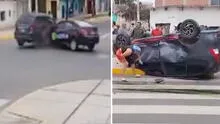 Mujer en silla de ruedas salva de morir aplastada tras quedar en medio de violento choque de autos en Trujillo Mujer en silla de ruedas salva de morir aplastada tras quedar en medio de violento choque de autos en Trujillo