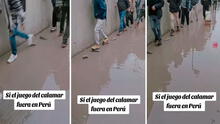Lluvias inundan pistas y peatones tienen que caminar sobre ladrillos: "El juego del calamar versión Perú"
