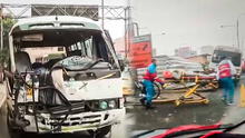 Chocan bus 'Chosicano' y camioneta en avenida Grau: 8 heridos tras violento accidente en Cercado de Lima