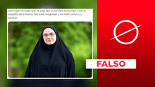 Es falsa esta imagen de una mujer francesa que se casó con un musulmán y es sometida a la ley islámica