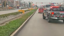 Mototaxi invade carril exclusivo del Metropolitano e intenta escapar de patrullero de la Policía