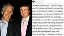 Trump demanda a WSJ por publicar una carta subida de tono que el presidente de EEUU habría escrito a Jeffrey Epstein