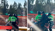 Policías en Huancayo ayudan a adulto mayor y lo trasladan en su moto hasta su casa ante bloqueo de carretera
