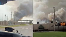 Voraz incendio en la av. Coronel Néstor Gambetta, a metros de la Base Naval del Callao: 12 unidades de bomberos atienden el siniestro