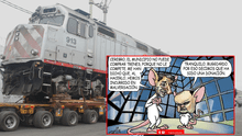¿Trenes donados o vendidos?: Carlincatura ironiza las maniobras para que los vagones y locomotoras lleguen al Perú