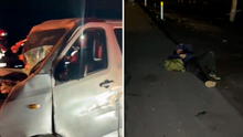 Aparatoso choque entre miniván y camión deja varios heridos de gravedad en el km 52 de la Panamericana Sur