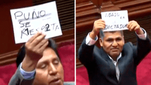 Congresistas Wilson Quispe y Jaime Quito protestan en plena votación para la Mesa Directiva: "Puno se respeta (...) abajo la dictadura"