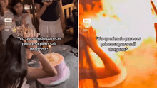 Cumpleañera casi quema a sus invitados y en redes bromean: “Pidió un deseo, pero soltó un hechizo”