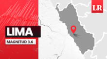 Temblor de magnitud 3,6 se sintió en Lima hoy, según IGP
