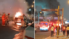 Auto se incendia en el Rímac en vías hacia Acho: no se reportan heridos ni fallecidos, según bomberos