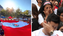 Peruanos alzan bandera peruana gigante y cantan a fuerte voz el himno nacional en EE.UU.