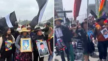 Delegaciones de regiones protestan en Lima durante Desfile Militar contra el gobierno de Dina Boluarte