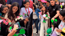 Lara Campos, estrella infantil de Youtube, tuvo un cálido recibimiento en el Aeropuerto Jorge Chávez