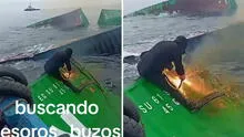 Buzo es captado cortando contenedor en el mar del Callao y redes estallan: “Ellos ya habrían sacado el Titanic”
