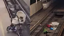 Bebé se salva de milagro en Rusia tras caer su carriola a las vías del tren y quedar hecha pedazos