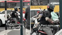 Joven conduce su moto con su perro en la espalda en plena avenida: ''Un padre responsable''