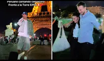 Peruano canta 'Cervecero' al pie de la Torre Eiffel y turistas se ponen a bailar: "¿Así sin su chelita?"