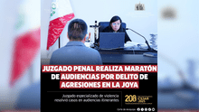 Módulo penal de violencia de Arequipa realiza más de 25 audiencias en una jornada maratónica en La Joya