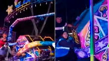 Juego mecánico se cae con personas adentro en parque central de Chosica: causa pánico y deja afectados