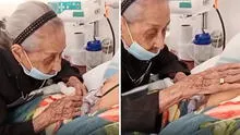 Madre de 102 años conmueve a las redes sociales al despedirse en el hospital de su hijo de 82