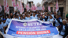Docentes cesantes y jubilados del Sutep reclaman al Gobierno una pensión digna