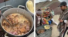 Turista queda sorprendido al probar chicharrón de alpaca en Montaña de 7 Colores en Cusco: “Cero colesterol”