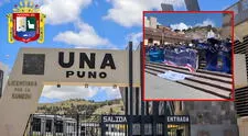 Gran marcha en Puno: UNA protesta contra la municipalidad provincial y reclama terrenos frente al lago Titicaca