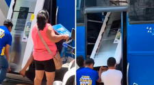 Mujer sorprende en redes al subir una refrigeradora nueva a un bus y usuarios bromean: “No le quedó para el taxi”