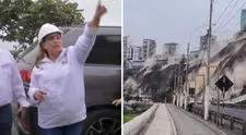Solo para la foto: Dina Boluarte verificó daños del sismo en la Costa Verde por 20 segundos y se marchó