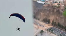 Joven realiza parapente en pleno temblor de 6,1 en Lima y graba derrumbes en la Costa Verde: "El único que no sintió el sismo"