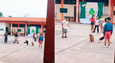 Perrito callejero es captado jugando 'Lingo' con niños y usuarios bromean: "El también quiere saltar"