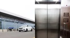 Se registró la caída de un ascensor con dos personas adentro en la torre de control del nuevo Jorge Chávez