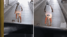 Ciclista es captado invadiendo el carril exclusivo del Metropolitano y genera indignación de los pasajeros: "Conchudo"