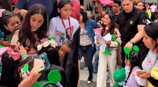 Lara Campos, estrella infantil de Youtube, tuvo un cálido recibimiento en el Aeropuerto Jorge Chávez