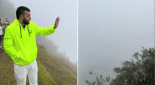 Turista colombiano se queda decepcionado por la neblina que no lo deja observar Machu Picchu: ''No veo nada''
