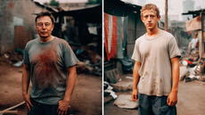 IA revela cómo lucirían Elon Musk, Mark Zuckerberg y Bill Gates si fueran pobres