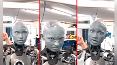 El robot ‘Ameca’ se ve en un espejo por primera vez y estas son sus curiosas reacciones