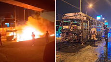 Panamericana Norte: bus de la línea 41 se incendia durante Jueves Santo y pasajeros salen ilesos