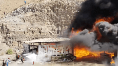 Arequipa: registran incendio en Santuario de la Virgen de Chapi durante celebración de misa