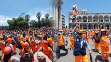 Arequipa: miles de obreros de Construcción Civil protestan contra la delincuencia que cobró la vida de 24 dirigentes