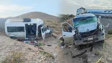 Choque entre 2 minivanes en la carretera Arequipa-Puno deja un fallecido y varios heridos de gravedad