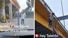 Artista callejero sorprende con acrobacias en exteriores de la UNMSM: “Perú tiene talento”